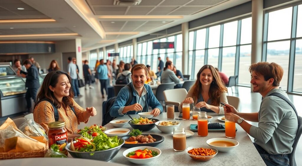 alimentação inteligente durante a viagem